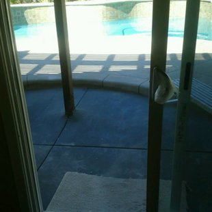 newly poured concrete area to connect to pool area and patio