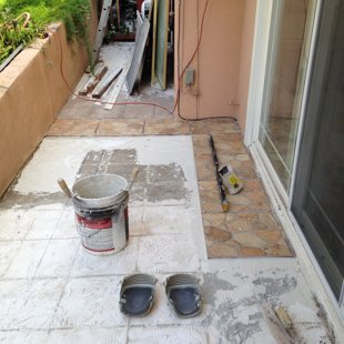 tiling back patio