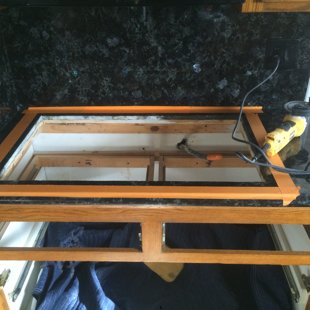 Cut granite counter top larger to fit new cooktop