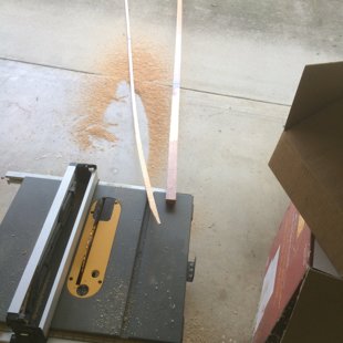 Ripping trim piece down to correct size 