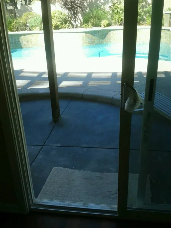 newly poured concrete area to connect to pool area and patio