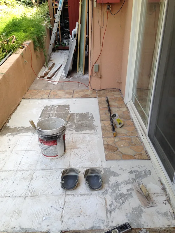 tiling back patio