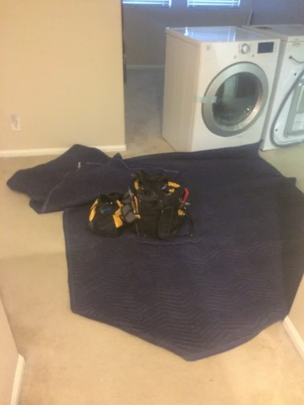 always prepping work space and protecting homeowners house