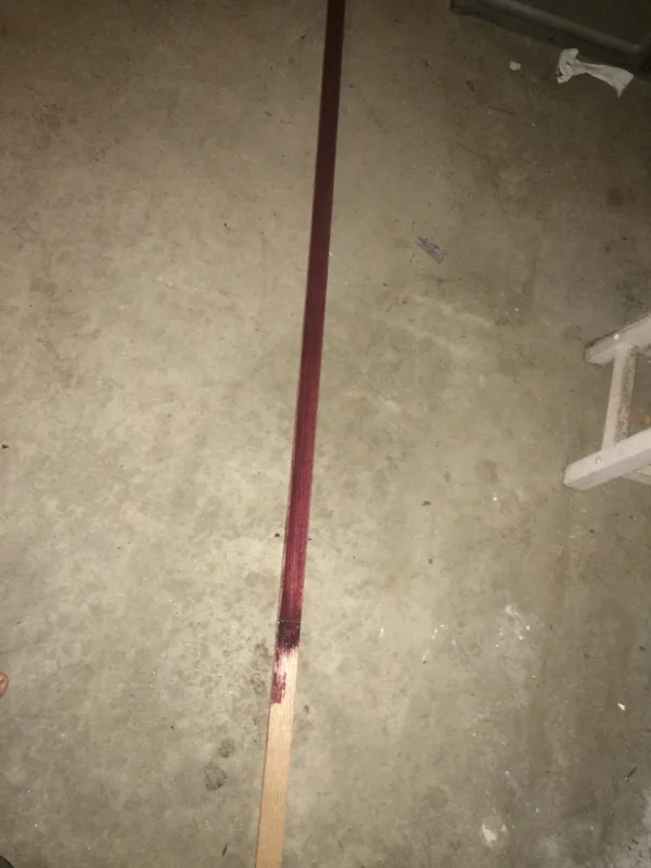 staining a trim piece to fill gap between wall and built in fridge.