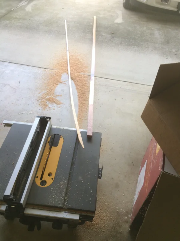 Ripping trim piece down to correct size 