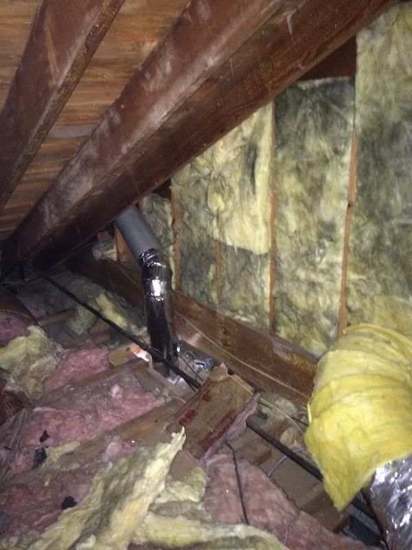 Added framing in attic to support bracket for the island mount. 